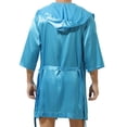 thumbnail image 2 of CHICTRY Mens Satin Soft Nightgown Sleepwear Short Sleeve Loungewear, 2 of 7