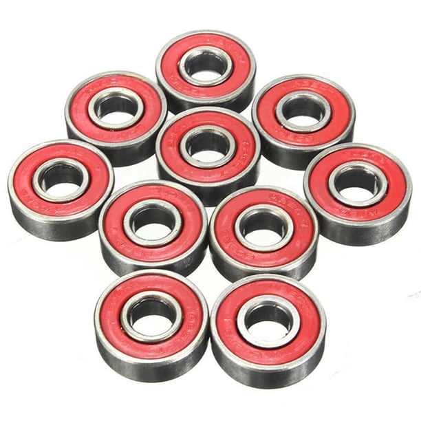 Eigraketly 10 piezas de rodamientos de monopatín Longboard rodamientos de acero al carbono rueda de patín pieza de repuesto accesorio de Type2 NO2