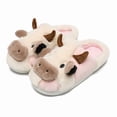 thumbnail image 2 of Cow Slippers for Women and Men, Fluffy Cute Cozy Cartoon Cow Cotton House Slipper Womens Cows Animal Preppy Funny Furry Bedroom Memory Foam Slippers for Women Indoor and Outdoor, 2 of 7