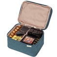 thumbnail image 3 of Bolsa de maquillaje de viaje NISHEL grande de doble capa para mujer azul, 3 of 7