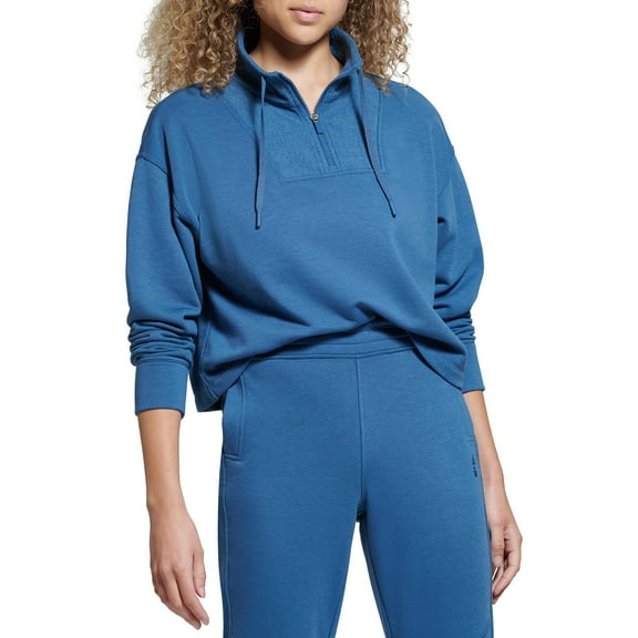 Bass Outdoor Womens Batona French Terry Half Zip Sweatshirt Ensign Blue L