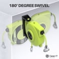 thumbnail image 4 of GearIT Retractable Extension Cord Reel (40ft) 12/3 AWG Gauge SJTW,3 Outlets, LED Power Indicator, 14-Amps Circuit Breaker, 180 Degrees, UL Listed for Garage Ceiling Mount Workshop, Power Tool 40 feet, 4 of 7