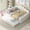 White, variant on Newest Full Size Upholstered Daybed with Shell Shaped Backrest & Trundle, White Velvet Sofa Bed with Curved Arms, Convertible Sleeper for Living Room or Guest Room