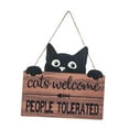 thumbnail image 3 of 2 Letreros De Bienvenida Divertidos Para Gatos, Placa De Madera Para Decoración Al Aire Libre, 3 of 9