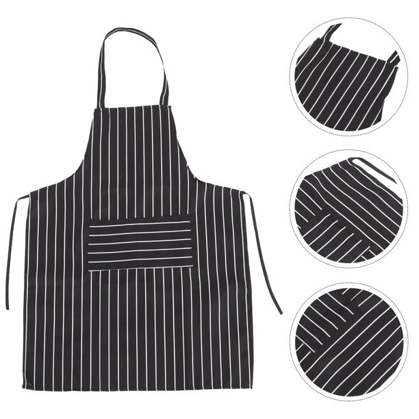 Greenadscape Delantal Impermeable Negro Con Bolsillos Para Cocina Y Domésticas Cómodo Y Duradero