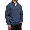 thumbnail image 6 of Aezemi Quarter Zip Sweatshirt for Men Pullover No Hood Long Sleeve Casual Soft Mock Neck Sweatshirt Fall Winter Workout Sports Outerwear Top L, 6 of 7