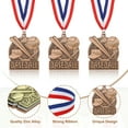 thumbnail image 3 of Uxcell Baseball Games Court Award Medals with Ribbons, Winner Medals Prizes for Competitions Sports Copper, 3 of 7