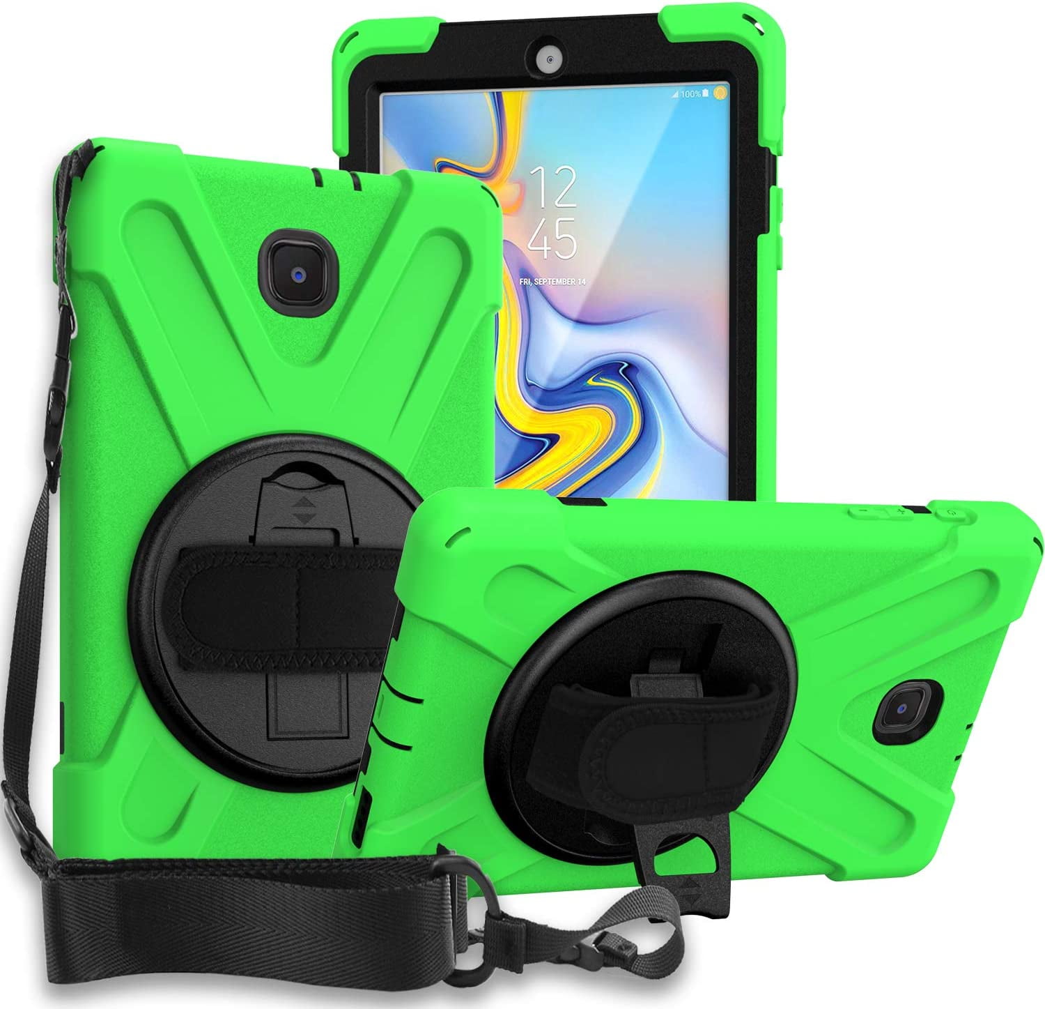 KIQ Galaxy Tab A 8.0 Case, Heavy Duty Shield Case with Tempered Glass
