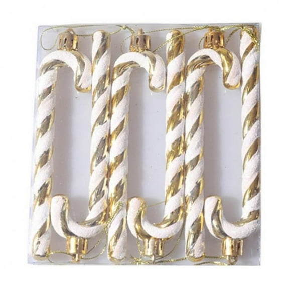 6 Pieces Christmas Crutch Plastic Candy Cane Hanging Ornaments Glitter Christmas Plastic Candy Cane Christmas Tree Hanging Ornaments for Holiday Party Decoration Favors
