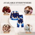 thumbnail image 7 of Hirioo Blue Casino for Women's Pajama Sets 2 Piece Pjs Women's Long-Sleeved Pajama Set Button Down Sleepwear,S-XXL-X-Large, 7 of 7