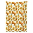 thumbnail image 3 of Ambesonne Tangerine Tablecloth Rectangular Table Cover, Vintage Oranges Leaves, 60"x90", Pale Green Orange, 3 of 4