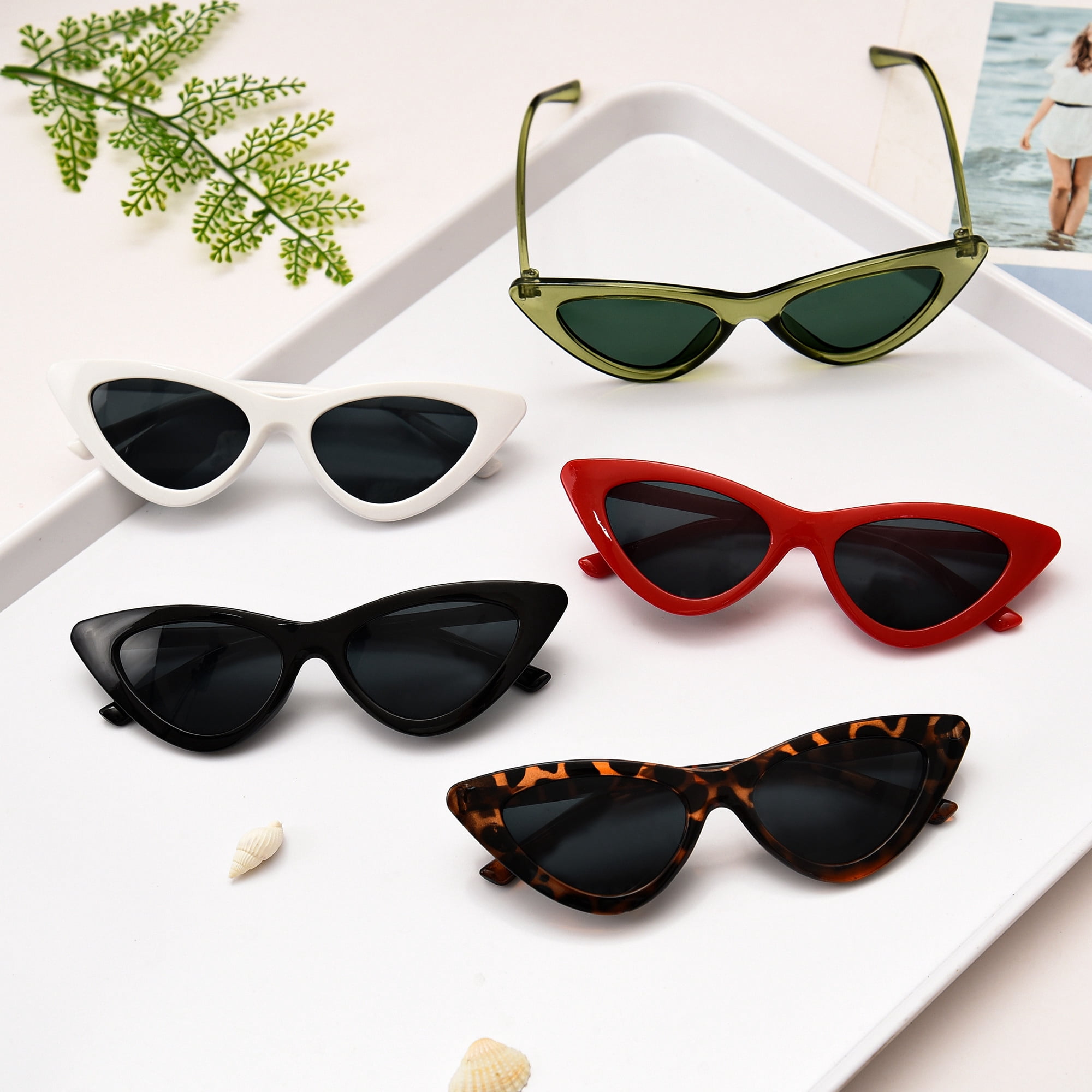 10/40 Pack Retro Oval Sunglasses - Cateye Y2K Lightweight Shades Bulk Retro Oval Cat Eye Sunglasses for Women Y2k Trendy Narrow  main image 3