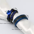 thumbnail image 2 of Matching Ring Couple Rings Black Gold Plated 1CT Blue CZ Wedding Ring Sets Male Ring, 2 of 7