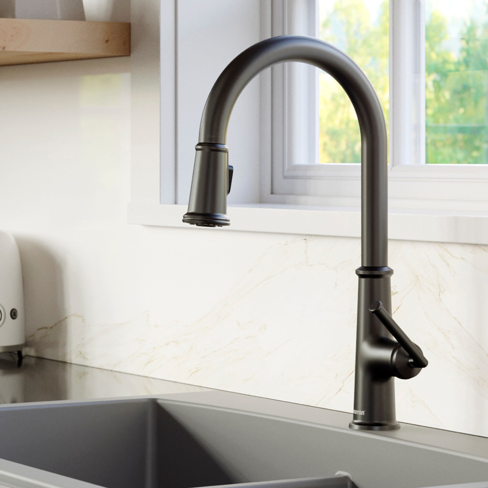 Karran Usa KKF330SS Elwood 1.8 GPM Single Hole Pull Down Kitchen Faucet - Stainless Steel