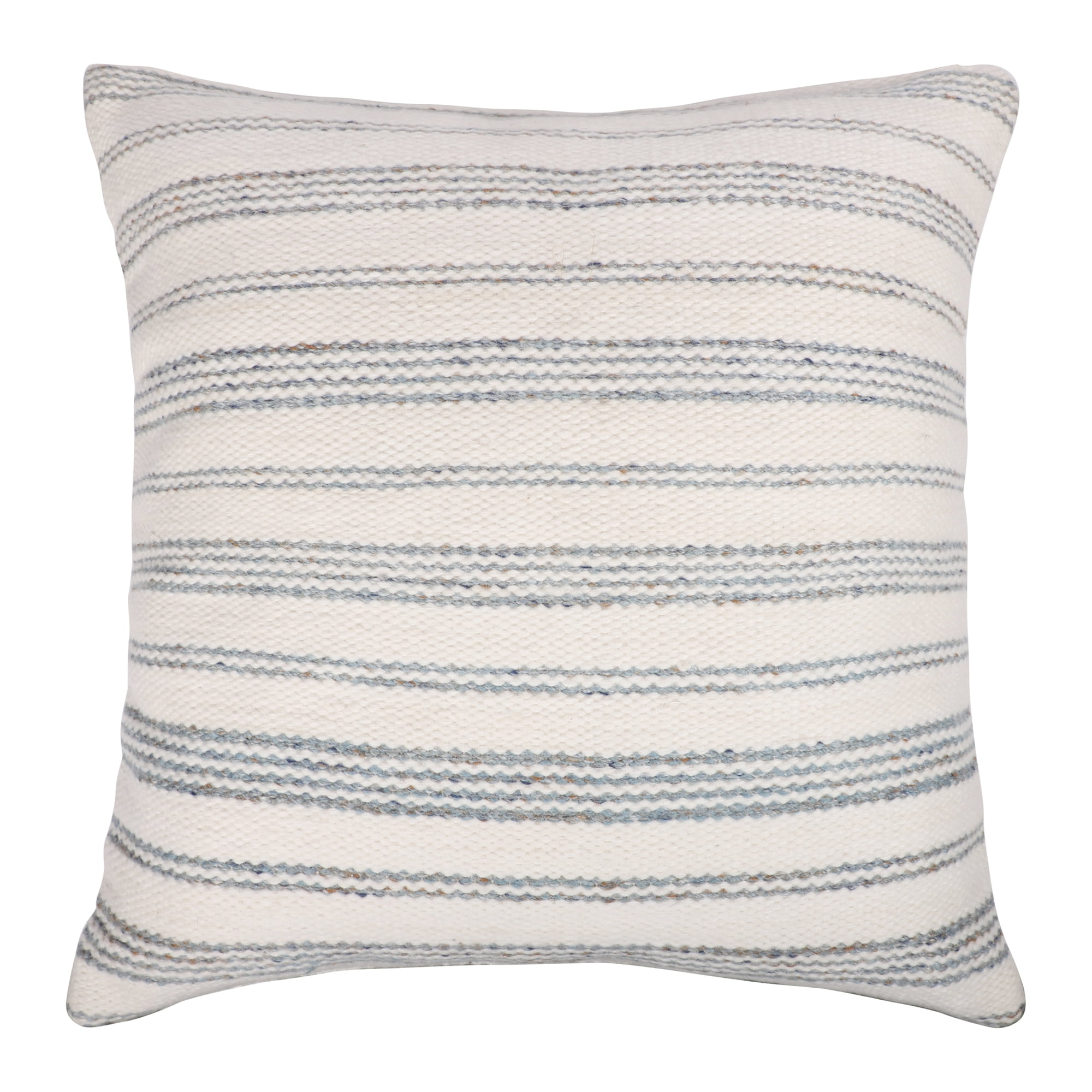 Ox Bay Petra 20" x 20" Blue/White Striped Reversible Indoor/Outdoor Adult Decorative Throw Pillow