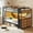Black, variant on Twin Bunk Bed with 6 Storage Drawers & Storage Shelf, Twin over Twin Metal Loft Beds with Led Lights & Charging Station, L-Shaped Bunk Bed Frame with Side Bookcase, Safety Guardrail and Ladder, Black
