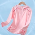 thumbnail image 5 of Cethrio Girls Sun Protection Jackets Size 6, Long Sleeve Summer Zip up Lightweight Kids Rash Guard Outerwear with Hood Pink Size 6, 5 of 7