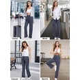thumbnail image 4 of Hanerdun Womens Yoga Pants Wide Leg Workout Leggings High Waist Bottoms with Pockets Activewear Gray L, 4 of 9