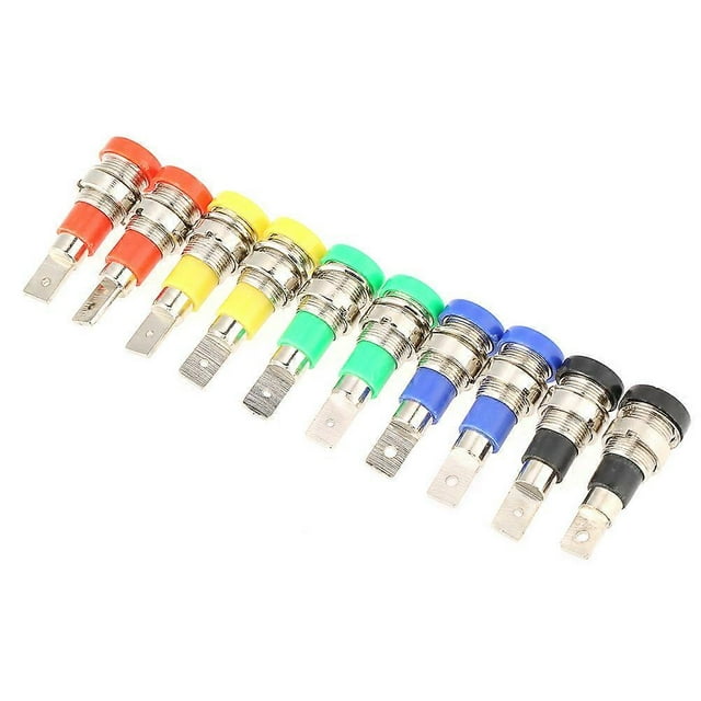 10 PCS Mixed Color Banana Socket 4.0mm Jack for Panel Mounting Test Probes
