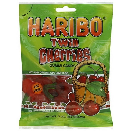 HARIBO Cerises jumelles de fruits gélifiés, 5 oz (paquet de 12)