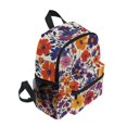 thumbnail image 2 of FORMRS School Backpack with Front Zippered Pocket 12" Student Travel Daypack, Colorful Flowers Pattern, 2 of 6