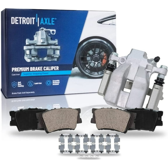 Detroit Axle - Rear Brake Kit for 2007-2011 Toyota Camry, 07-12 Lexus ES350, 08-11 Avalon, Disc Brake Caliper Ceramic Brake Pads 2008 2009 2010 2011 2012 Replacement