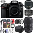 thumbnail image 1 of Nikon D7500 HD Digital SLR Camera w/ 3 Lens - 18 to 400mm - 32GB - 30PC Bundle - Nikon 50mm 1.8D Lens - Nikon AF-P 18-55mm Lens - Sigma 100-400mm f/5-6.3 DG OS HSM Contemporary Lens, 1 of 11