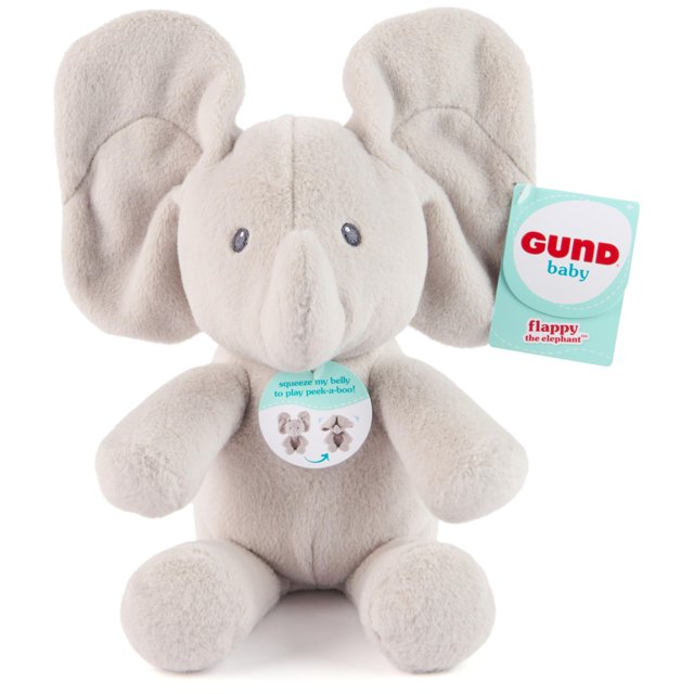 Peluche GUND Baby Peek-a-Boo Flappy Elephant, gris, 7 pulgadas
