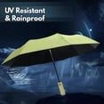 thumbnail image 6 of QiShi Folding and Portable Sun & Rain Umbrella (Green), Automatic LED Lighting Umbrella with 10-Bone, Travel Umbrella with 180 Degree Rotating Handle with Flashlight, 6 of 8