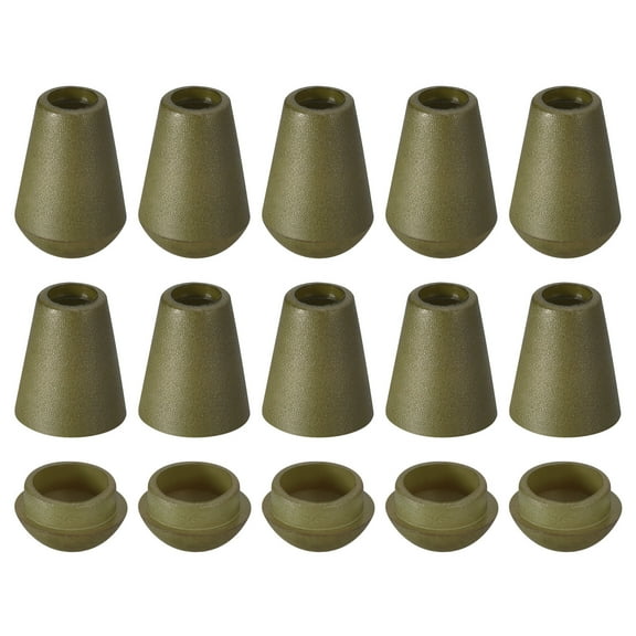 Uxcell 20Pack Plastic Cord Lock Bell End Stopper Cord End Lock Rope Fastener, Dark Green