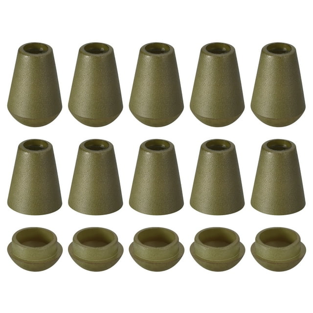 Unique Bargains 20Pack Plastic Cord Lock Bell End Stopper Cord End Lock Rope Fastener, Dark Green