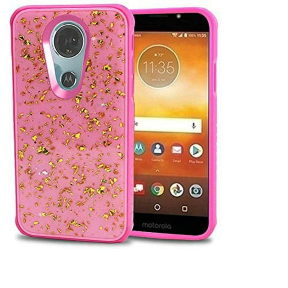 GSA Frozen Gold Glitter Case For Motorola Moto E5 Supra E5 Plus XT1924 Pink