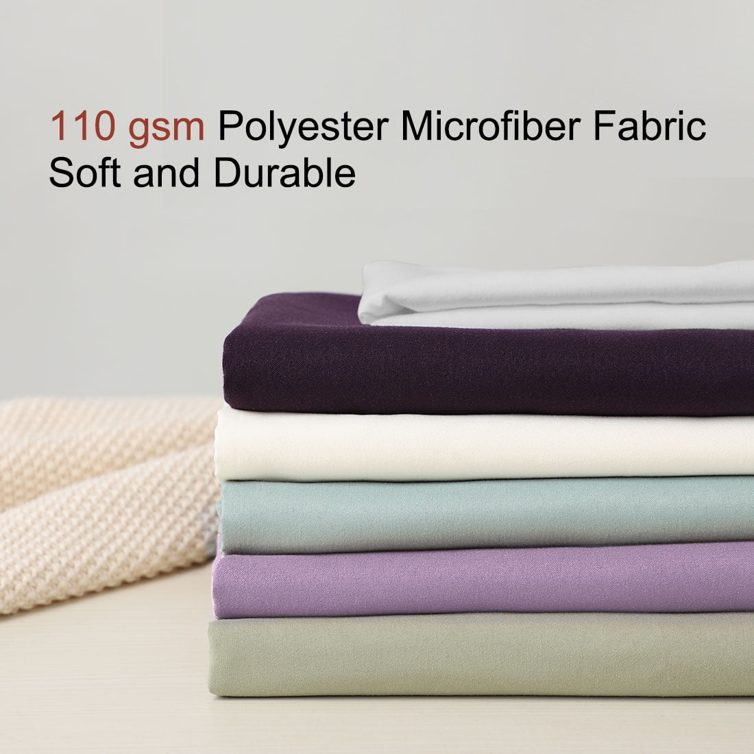 Unique Bargains 4-Piece Soft Microfiber Pillowcases Beige Queen(20"x30")