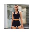 thumbnail image 6 of Women's hot pants high-waisted one-point pants, belly elastic leggings, solid color fitness pants, 6 of 6