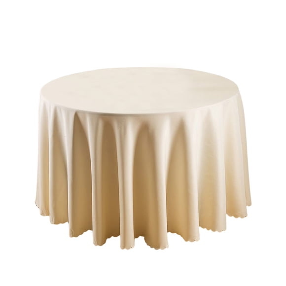 Matsuzay Home Hotel ple diseño redonda mantel ceremonia fiesta mantel reutilizable lavable decoración Festival ornamento Mostrada Beige 1.8 m