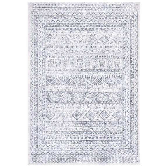 SAFAVIEH Toscana Asia Oriental Polyester Area Rug, Grey/Ivory, 4' x 6'
