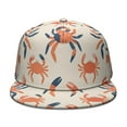 thumbnail image 2 of Marine Adorable Crab Baseball Cap Men Women Adjustable Snapback Flat Bill Hip Hop Hat for Running Traveling, 2 of 7
