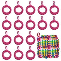 Uxcell 100 Pcs Potholder Loom Refill Loops, Elastic Potholder Weaving Refill Loops Knitting Kit Supplies in Rainbow Colors for Girls DIY Crafts 7" Weaving Loom, Rose Red