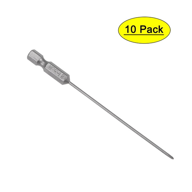 Uxcell Broca Phillips Magnética de 1/4" con Vástago Hexagonal, Longitud de 3.9", Diámetro de 1.6mm, Paquete de 10