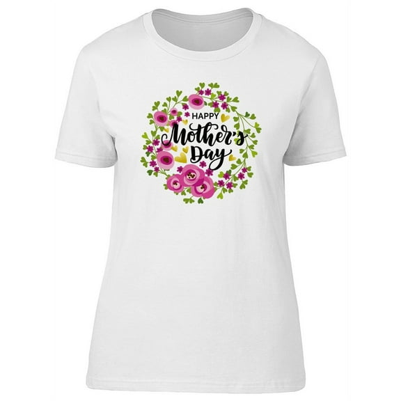 Happy Mothers Day Purple Wreath T-Shirt Women -Image by Shutterstock, Female Medium