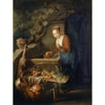 thumbnail image 2 of Gerrit Dou 19x24 Black Ornate Framed Double Matted Museum Art Print Titled: Kitchen Maid at the Well, 2 of 5