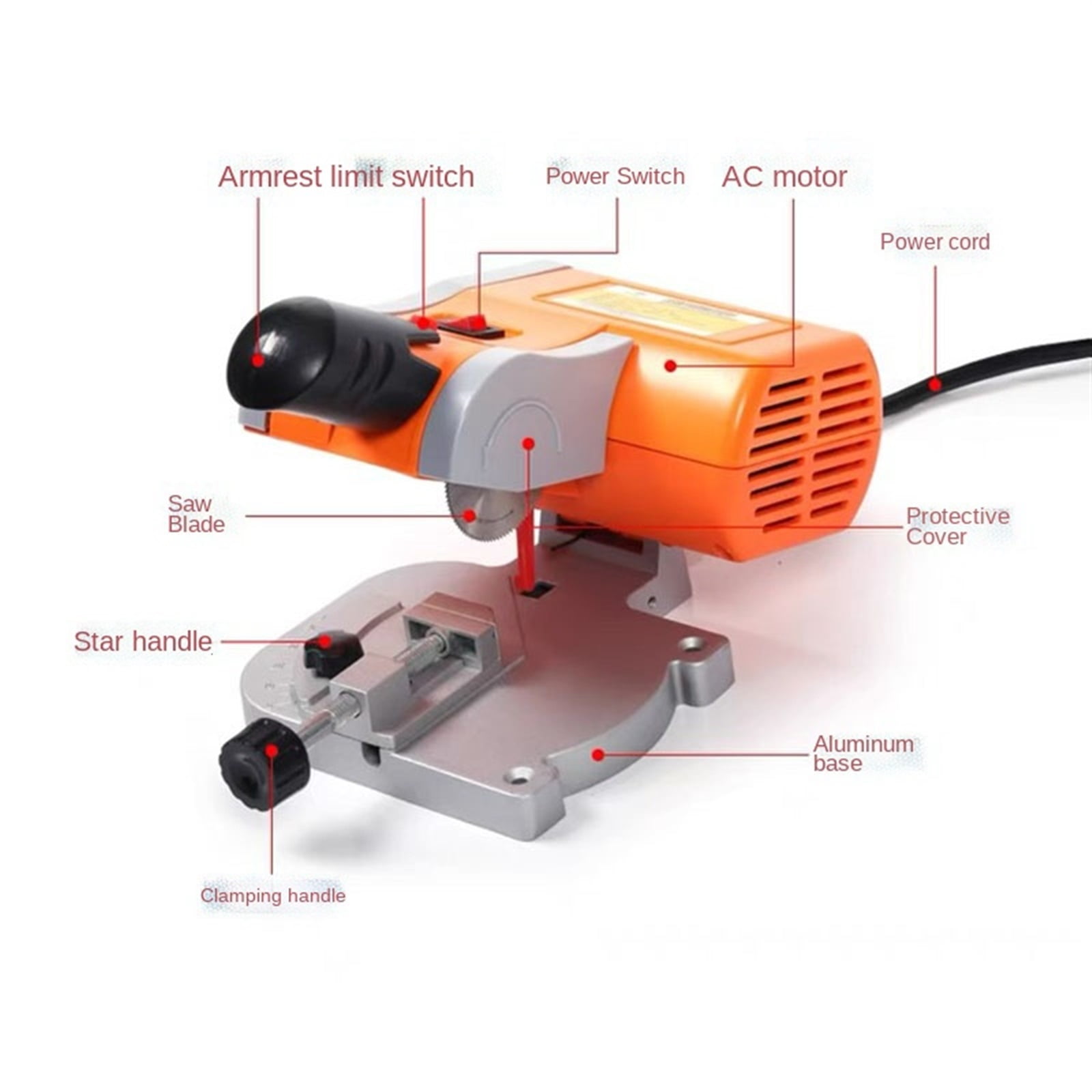 Electric Cutting Saw Table Bench Saw with 3/8&amp;quot Saw Blade Cut Off Saw Machine Power Tool For Metal Wood Plastic new ,Easy to Operate