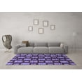thumbnail image 3 of Ahgly Company Indoor Rectangle Abstract Blue Modern Area Rugs, 3' x 5', 3 of 4