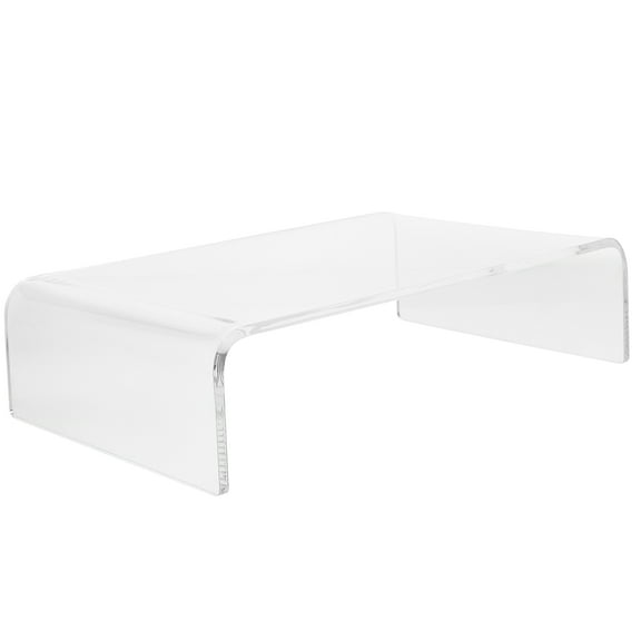 FRCOLOR Transparent Acrylic Monitor Stand for Comfortable Height and Desktop Organization 11.8x7.9 Inches