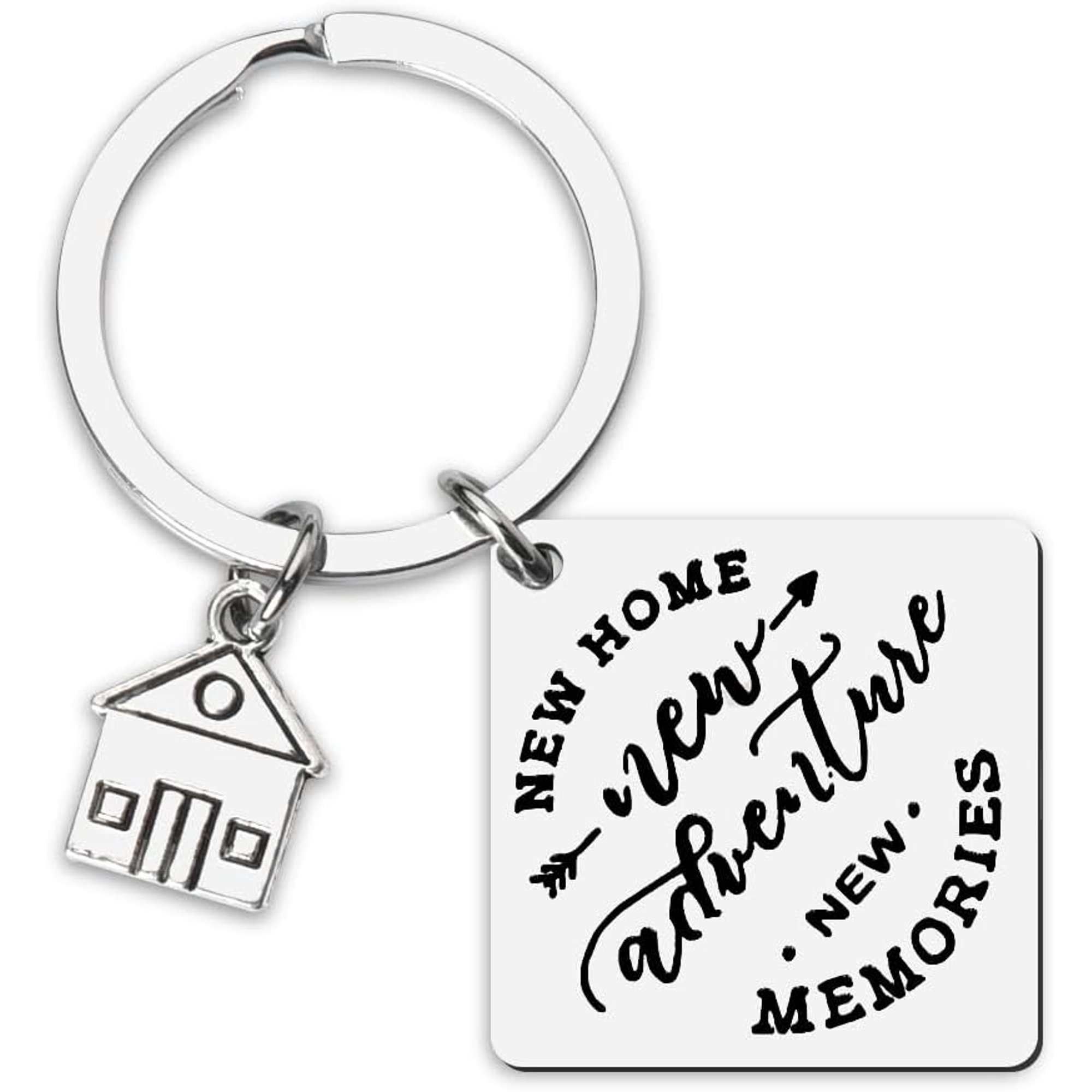 Housewarming Gift New Home Keychain for Frends House Warming Gifts Keychains for New Home Owners Couples New Home Keychain Realtor Gift for Clients New Home New Adventures New Memories Keychains