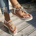 thumbnail image 4 of Dakaela Womens Sandals Platform Wedge Espadrilles Flip Flops Bohemian Summer Slip on Thong Shoes, 4 of 7