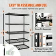 thumbnail image 4 of VEVOR Storage Shelving Unit,5-Tier Adjustable, 2000 lbs Capacity, Heavy Duty Garage Shelves Metal Organizer Wire Rack, Black,48" L x 24" W x 72" H for Kitchen Pantry Basement Bathroom Laundry Closet, 4 of 9