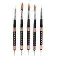 thumbnail image 1 of 5 pinceles profesionales para decoración de uñas con cerdas de nailon y doble punta para salón de uñas y uso doméstico., 1 of 14
