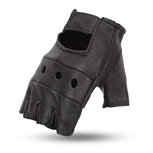 Raider Black XXX-Large Leather Fingerless Gloves 