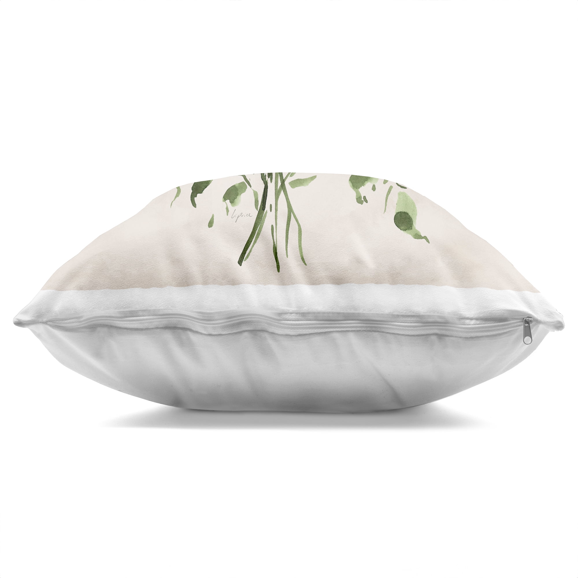 Stupell Industries White on Tan Floral Decorative Printed Throw Pillow, design by Lucille Price